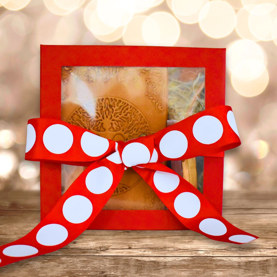 Goddess Gift Set - Leather Journal, White Sage Smudge, Palo Santo, Selenite & Crystal Bracelet