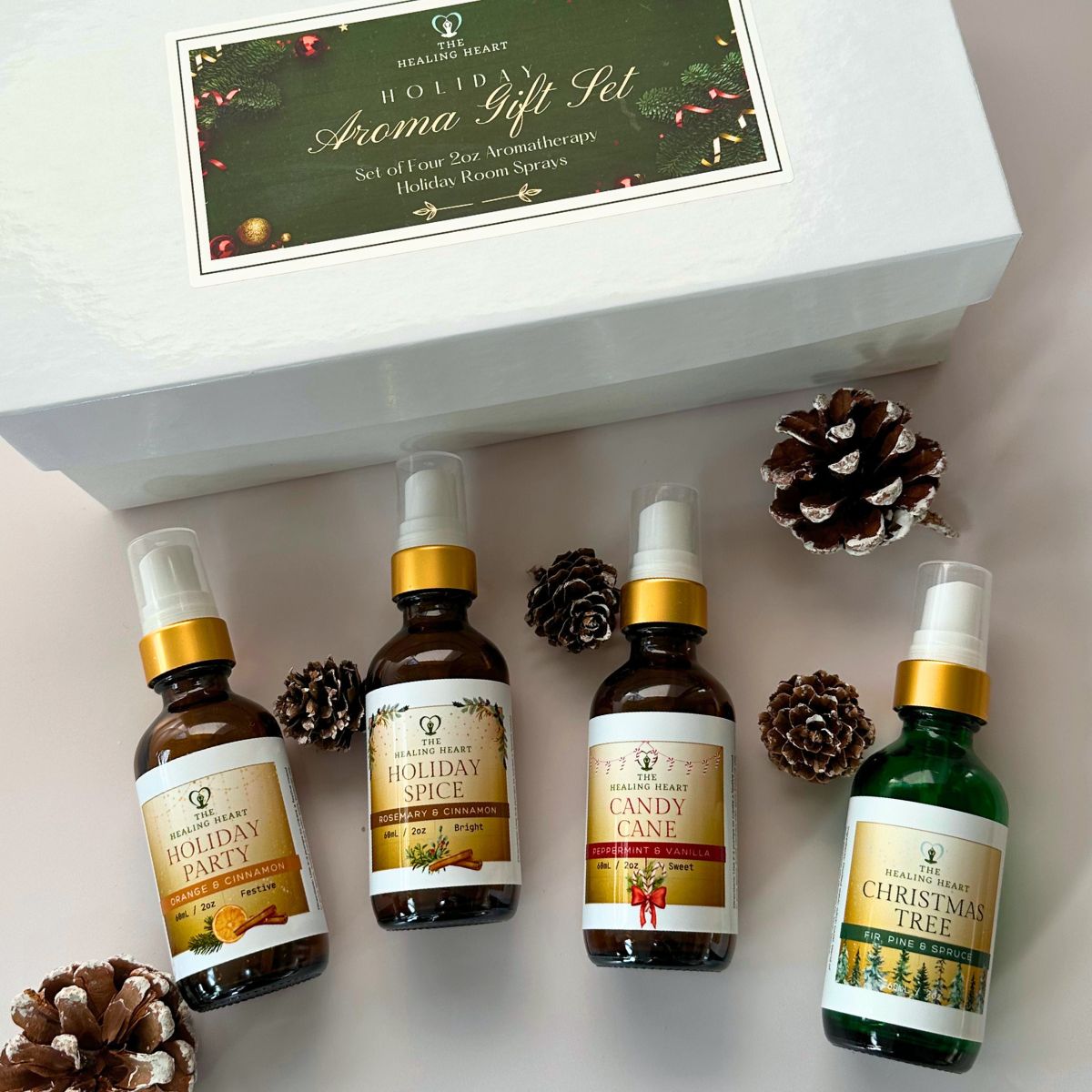 Holiday Aroma Gift Set - Four 2oz Holiday Room Mists