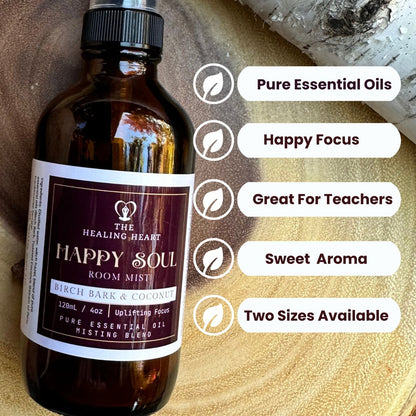 Happy Soul Birch Bark & Coconut Aromatherapy Spray - Uplifting Focus