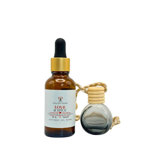 Love & Spice 30 mL Diffuser Oil  - Vanilla & Black Pepper + Hanging Diffuser