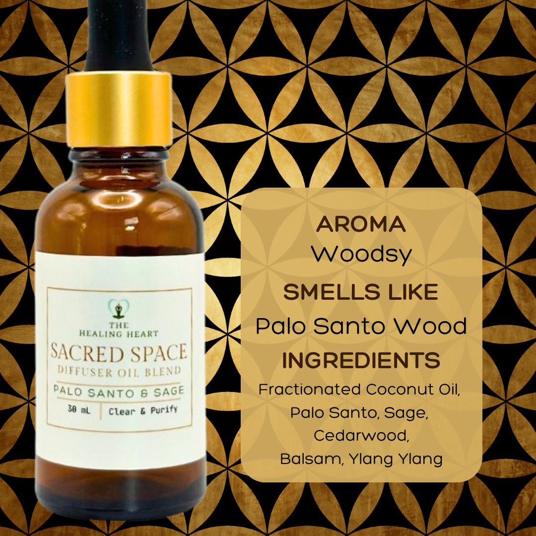 Sacred Space 30mL Diffuser Oil - Palo Santo and Sage + Hanging Diffuser