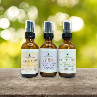 Sacred Sampler - 3 Bottle Aromatherapy Spray Set, Sacred Space, Sacred Serenity, Sacred Spirit